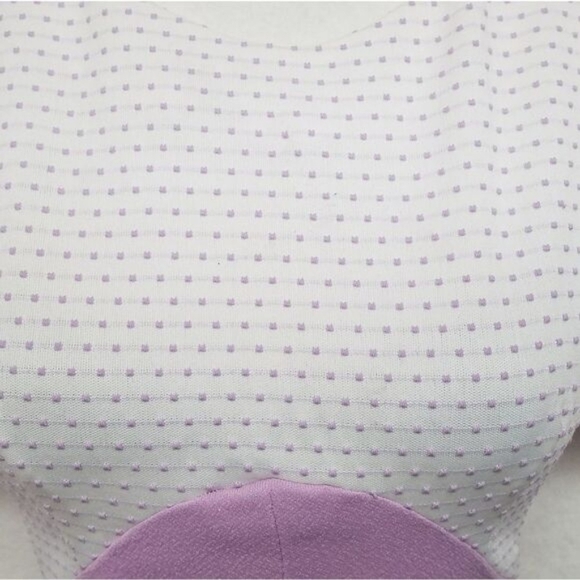 Vintage 1960s Lilac Swiss Dot Handmade Short Sleeve Tie Waist Maxi Dress S - Picture 5 of 13